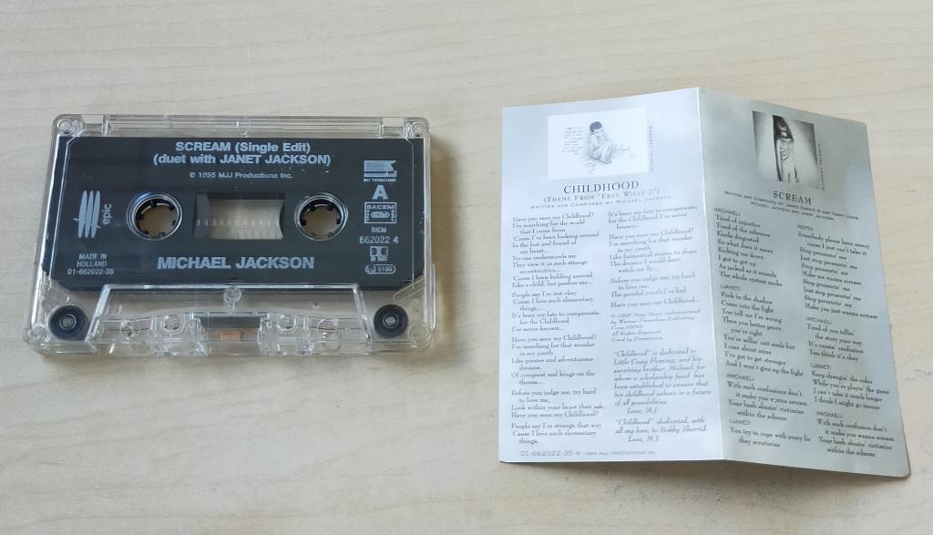 Michael Jackson - Scream/Childhood Cassette MC Single, Cd's en Dvd's, Cassettebandjes, 1 bandje, Ophalen of Verzenden, Pop, Epic