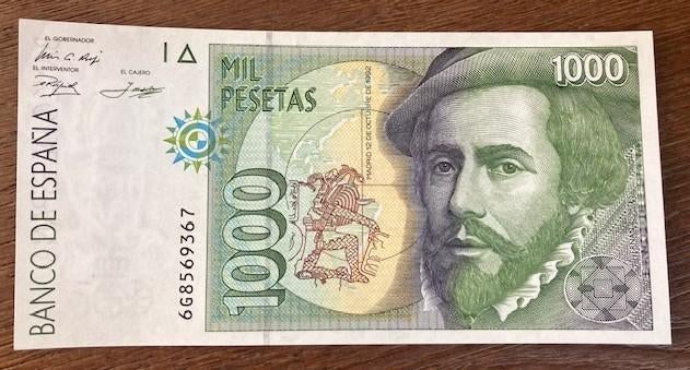 Spanje 1000 pesetas, Postzegels en Munten, Bankbiljetten | Europa | Niet-Eurobiljetten, Ophalen of Verzenden, Overige landen, Los biljet