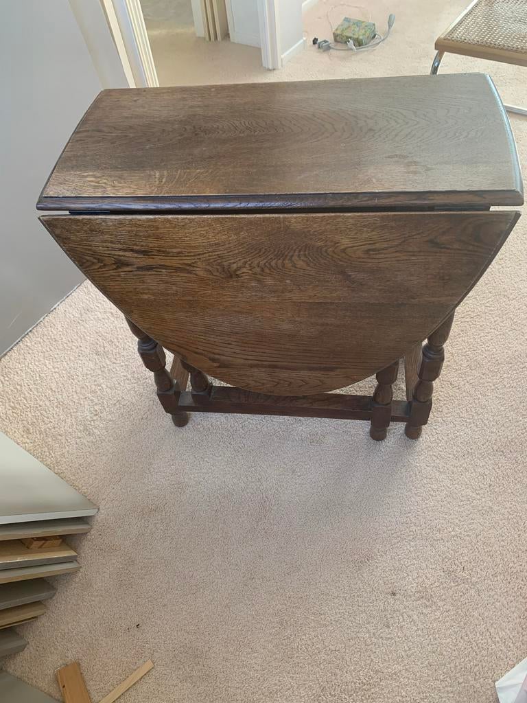 Klassieke eikenhouten gateleg tafel, 70 cm breed, Ophalen of Verzenden