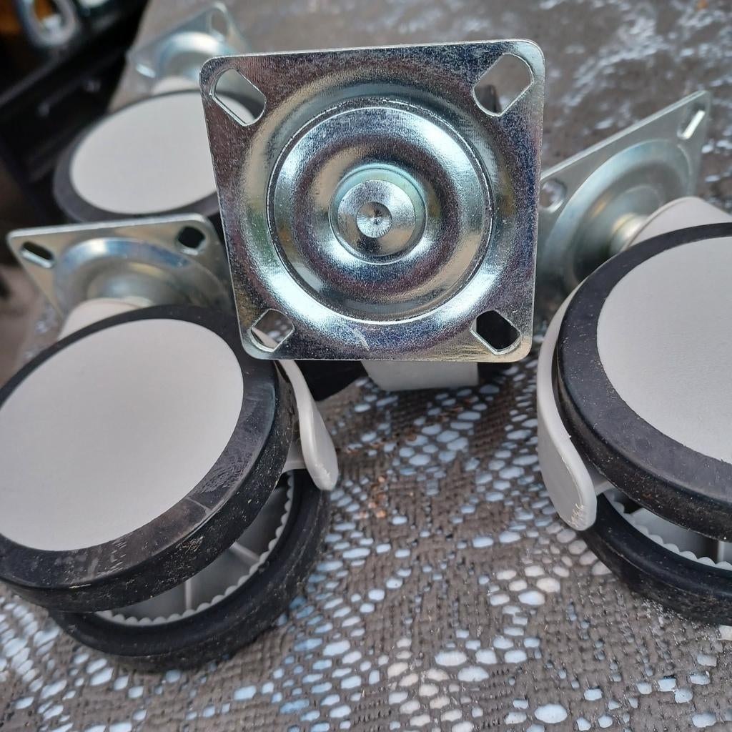 Zwenkwielen met rem, Doe-het-zelf en Verbouw, Zwenkwielen, Ophalen of Verzenden