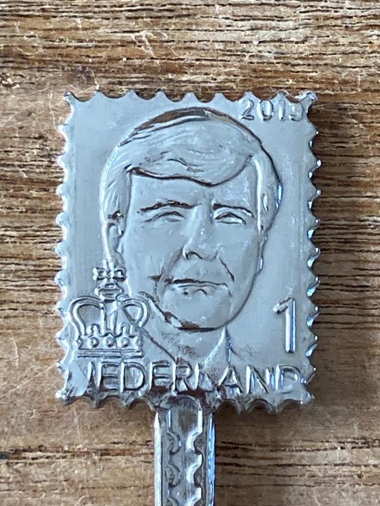 Theelepel koning Willem Alexander postzegel, Ophalen of Verzenden, Nieuw, Nederland, Speld(je) of Lepel(tje)