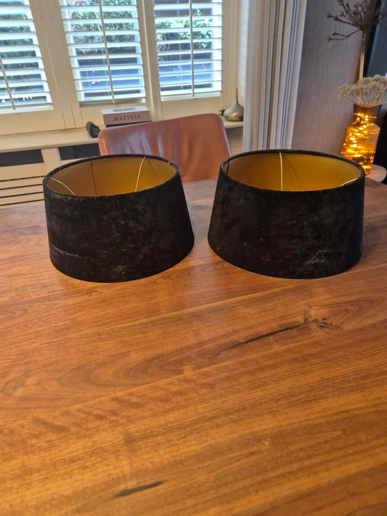 Lampenkappen Riviera Maison en fluweel, Huis en Inrichting, Lampen | Lampenkappen, Ophalen of Verzenden, Zo goed als nieuw, Rond