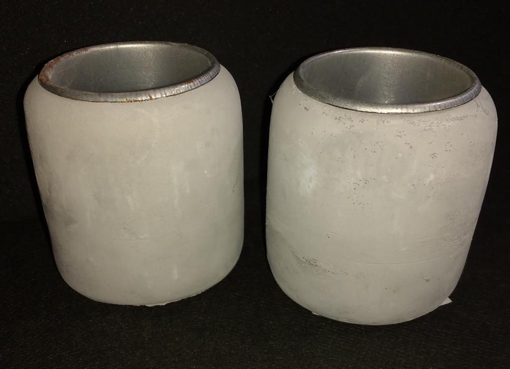 2 Waxinelichthouders (steen ), Overige materialen, Nieuw, Ophalen of Verzenden, Grijs