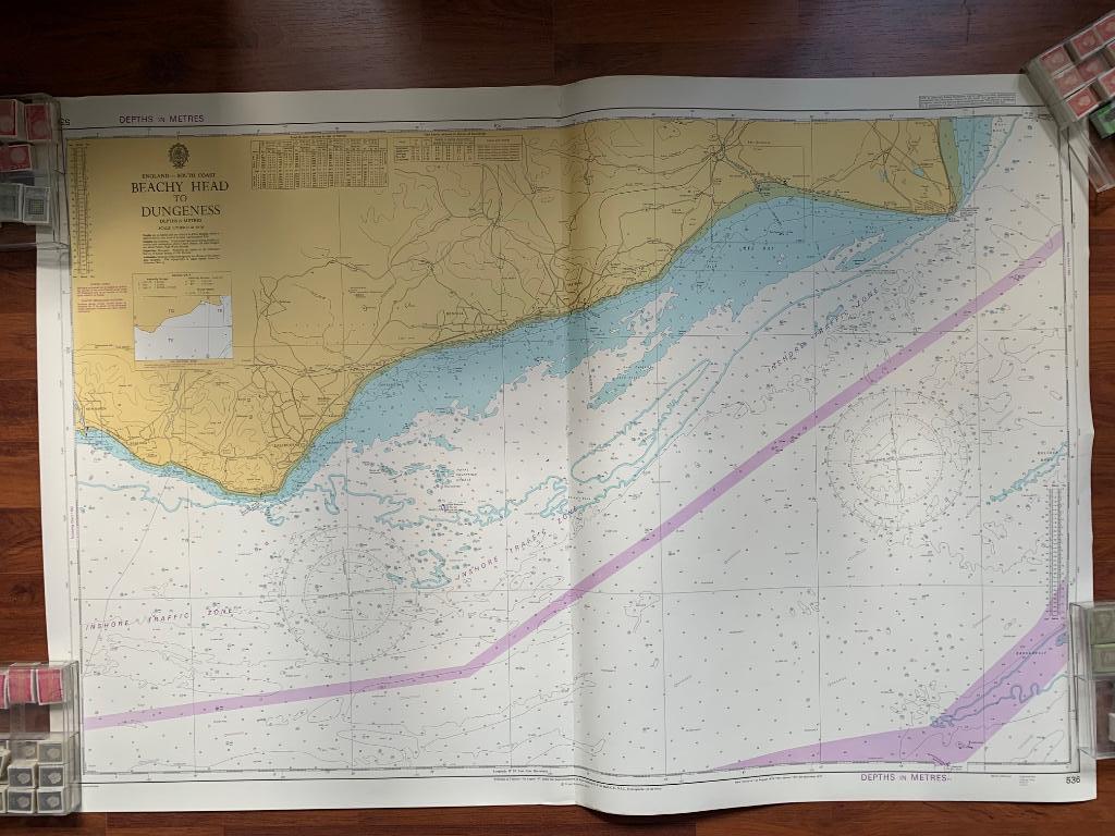 Leuke decoratieve vintage zeekaart nr 536 uit 1978, Ophalen of Verzenden, 1800 tot 2000, Landkaart, Zo goed als nieuw