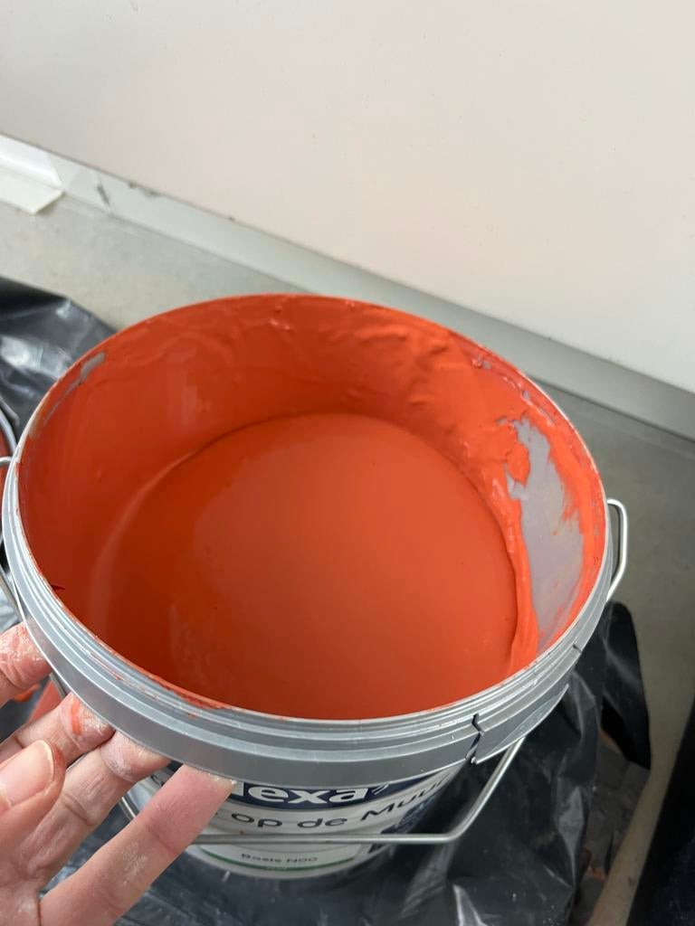 Muurverf Farrow & Ball kleur Caravan (Gamma basis), Doe-het-zelf en Verbouw, Ophalen, Gebruikt, Oranje, Verf