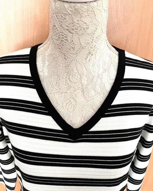 Angelle Milan gestreepte jurk maat 42[v], Kleding | Dames, Zwart, Maat 42/44 (L), Ophalen of Verzenden, Zo goed als nieuw