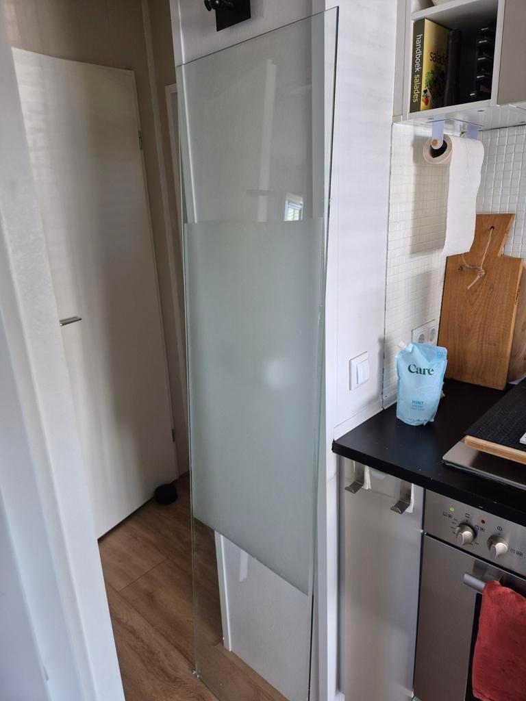 Glazen schuifdeuren douche, Ophalen, Gebruikt, Glasplaat, 160 cm of meer