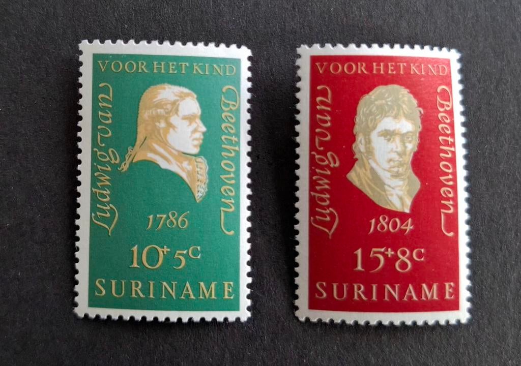 Suriname 1970 547-548 Componisten, Ophalen of Verzenden, Postfris