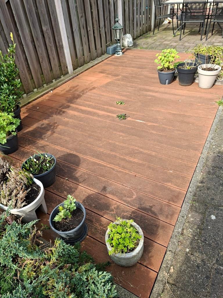 Composiet planken terras 2,5 x 5 m, Tuin en Terras, Terrasdelen en Vlonders, Ophalen, Gebruikt, Composiet