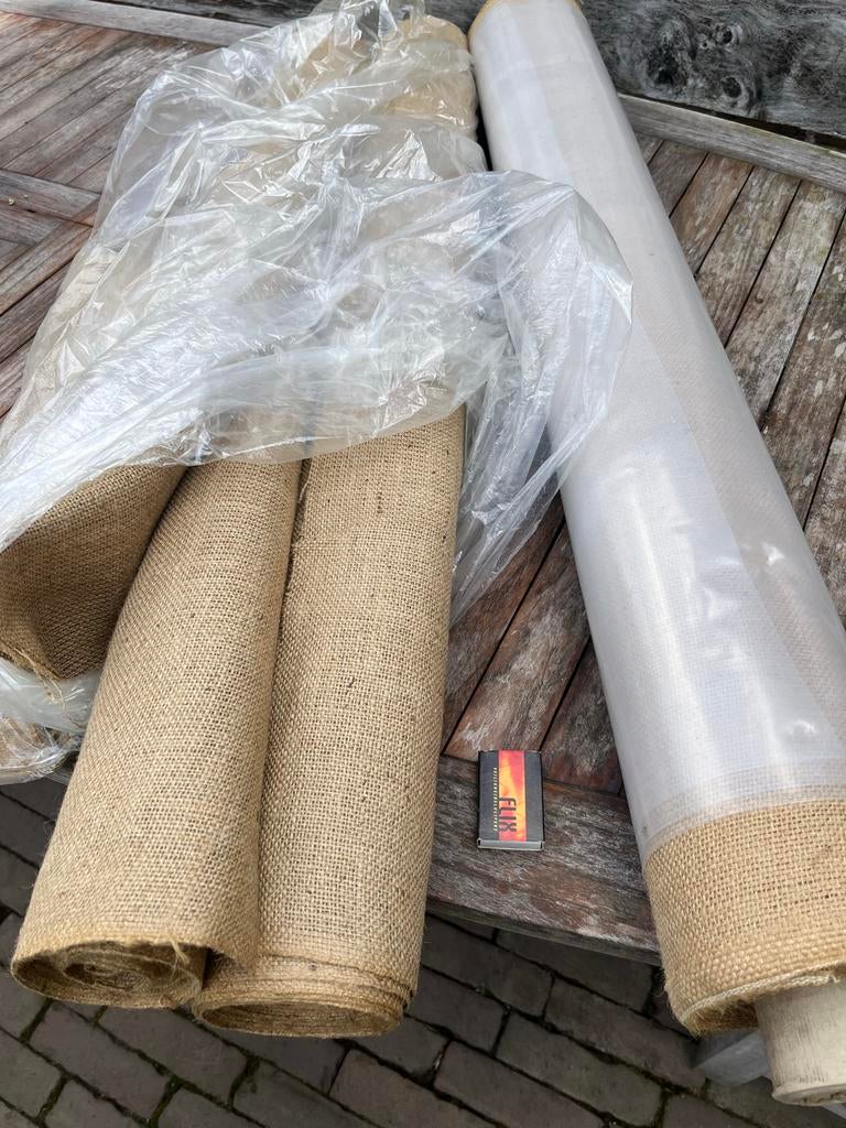 Jute stof op rol - Nieuw, Overige materialen, Bruin, Ophalen of Verzenden, Zo goed als nieuw