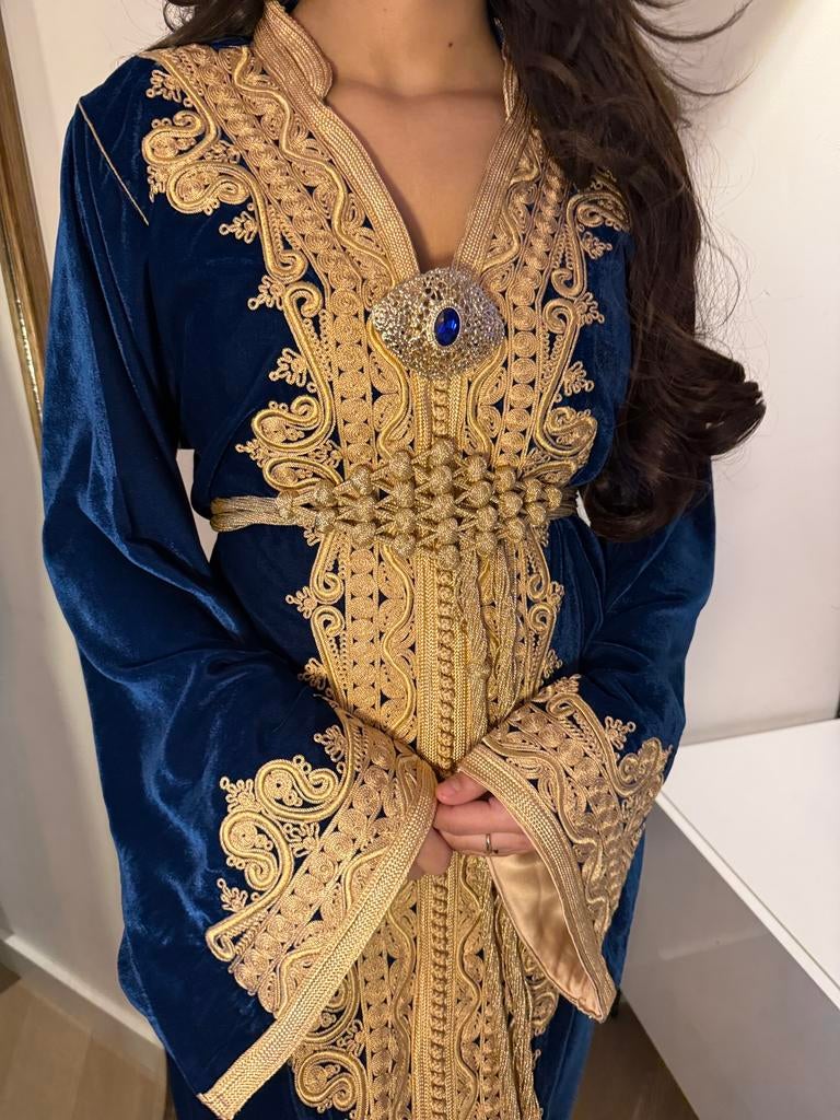 Caftan velvet nieuw M/L, Ophalen of Verzenden, Nieuw, Blauw, Overige typen