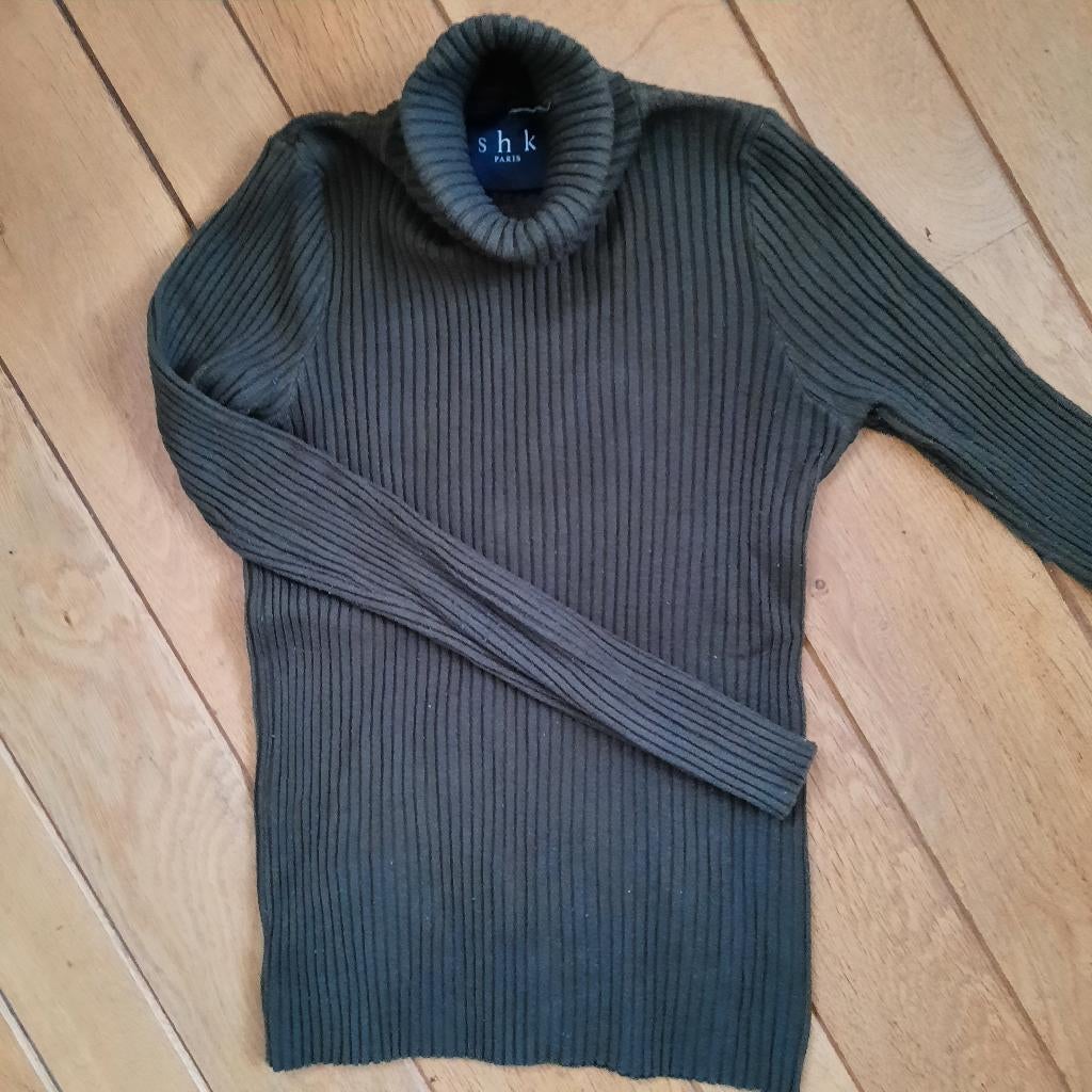 Koltrui kol trui leger groen rib maat S, Maat 38/40 (M), Ophalen of Verzenden, Zo goed als nieuw, S K H