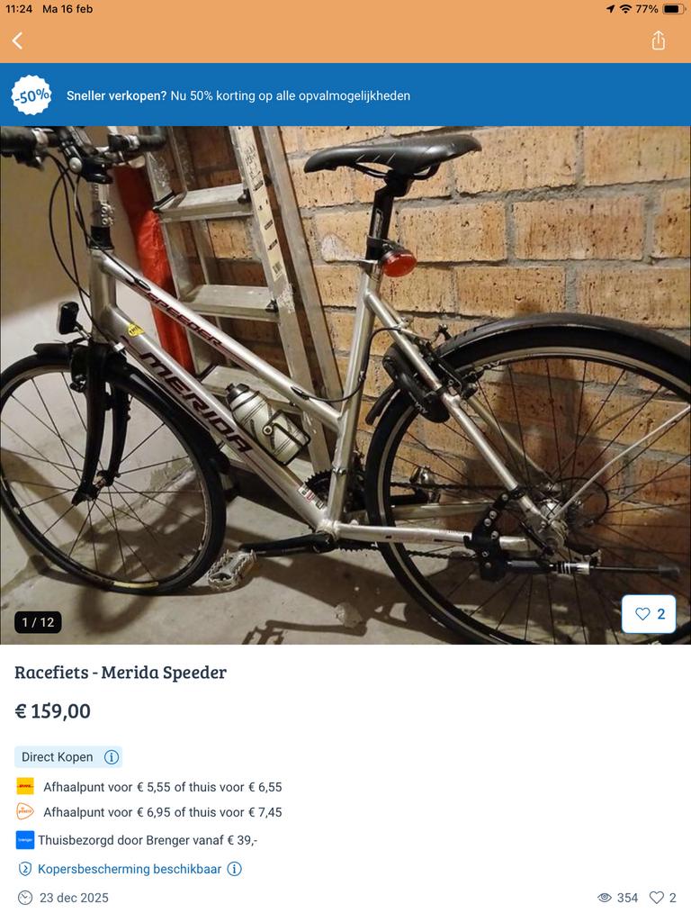 Merida Speeder racefiets - Goede staat, Fietsen en Brommers, Fietsen | Racefietsen, Overige merken, 28 inch, Gebruikt, Heren