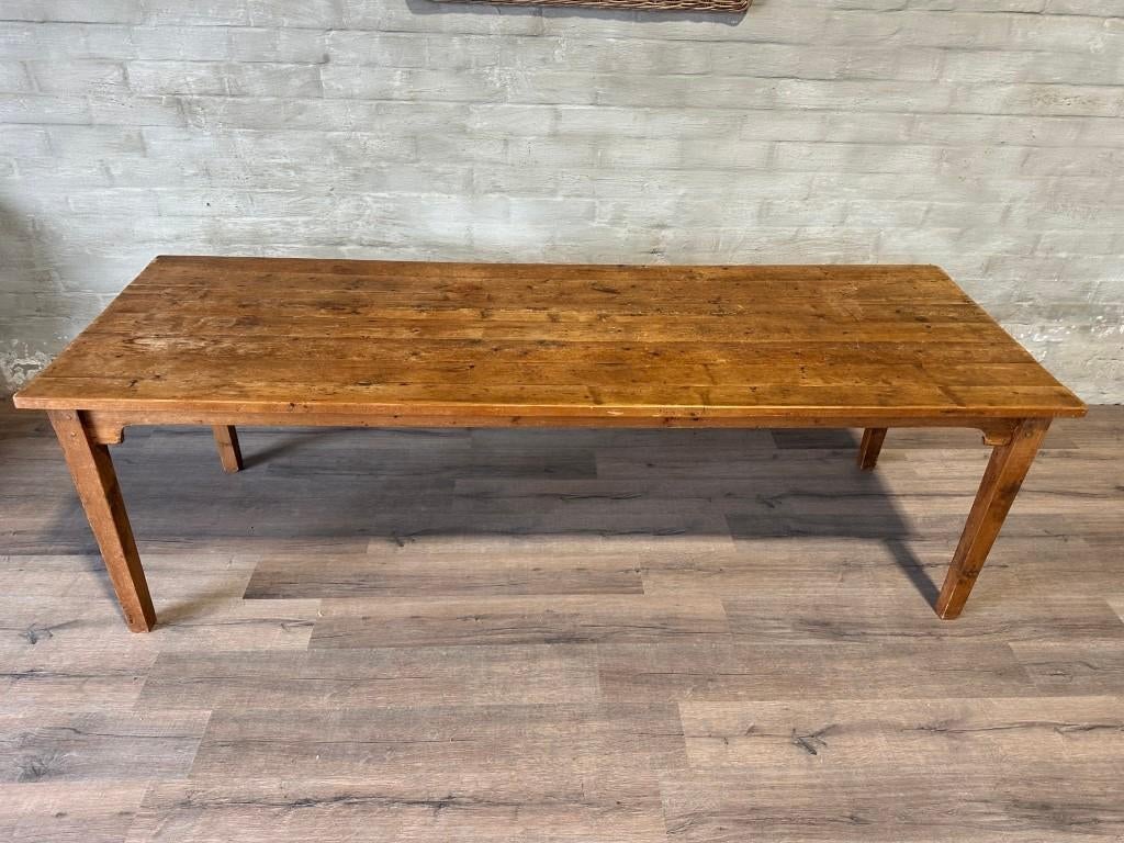 Franse boerentafel - 250 x 86 cm + 79 cm hoog, Gebruikt, Vijf personen of meer, Authentiek, Landelijk, Sfeervol, Rechthoekig