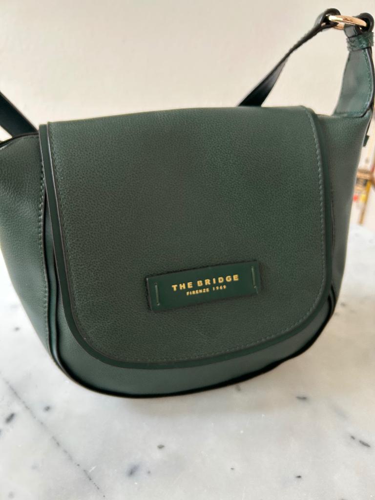 Nieuwe leren tas van designermerk The Bridge, donkergroen., Overige kleuren, Nieuw, Leer, Ophalen