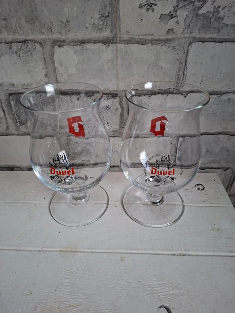 Duvel speciaal glazen 4 stuks, Ophalen, Zo goed als nieuw, Glas of Glazen, Duvel