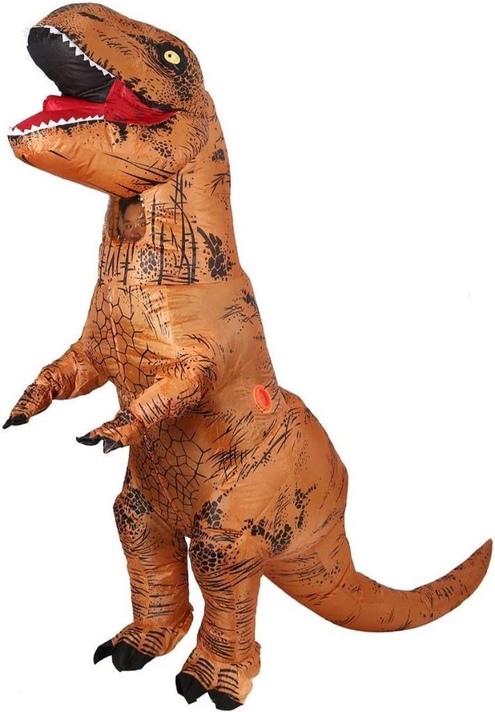 T-rex Bruin Opblaaspak Kind 80-122 cm Dinosaurus Dinopak, Kinderen en Baby's, Carnavalskleding en Verkleedspullen, Ophalen of Verzenden