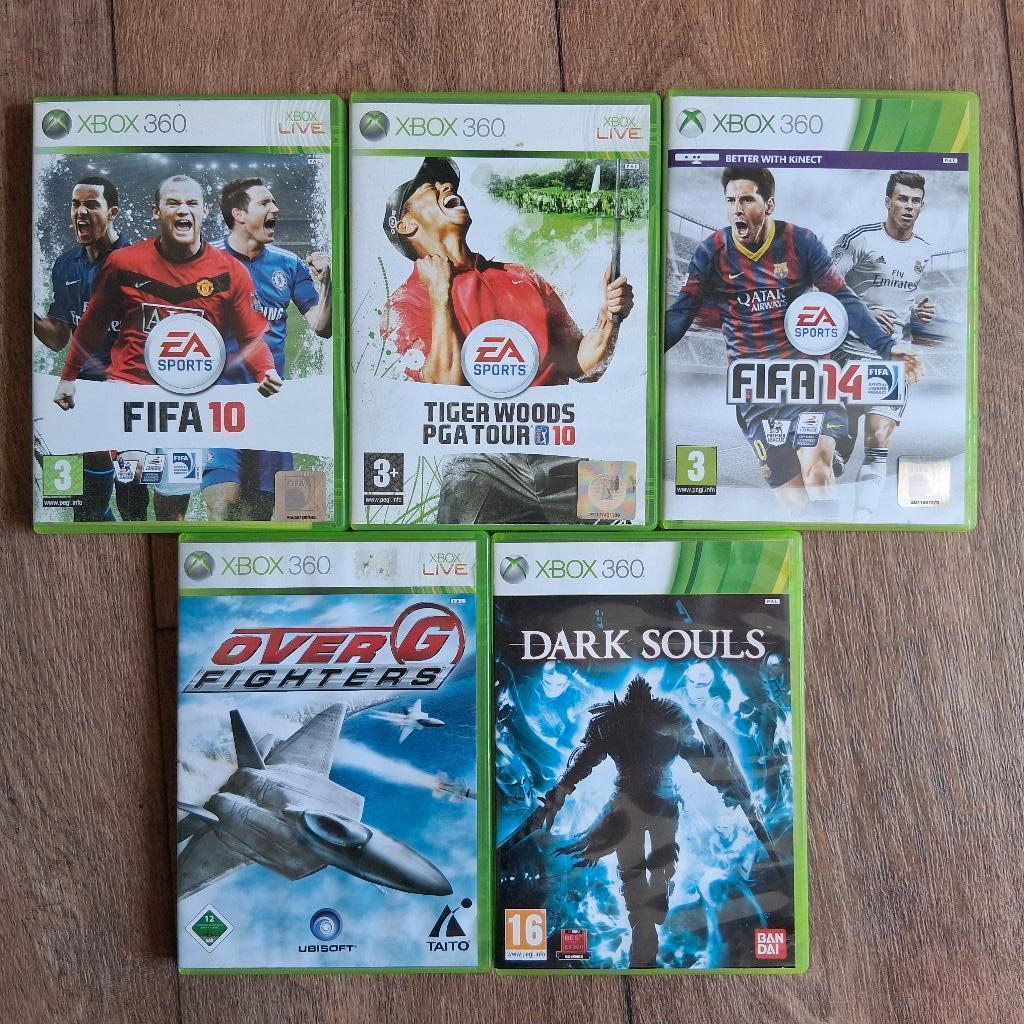 Xbox 360 Games (5x) Overg, Dark Souls, Tiger Woods, Fifa, Spelcomputers en Games, Games | Xbox 360, Gekoppelde computers, Ophalen of Verzenden