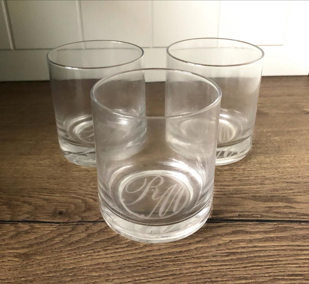 Riviera Maison Set van 3 wiskey glazen, Overige materialen, Gebruikt, Ophalen of Verzenden, Vaatwasserbestendig
