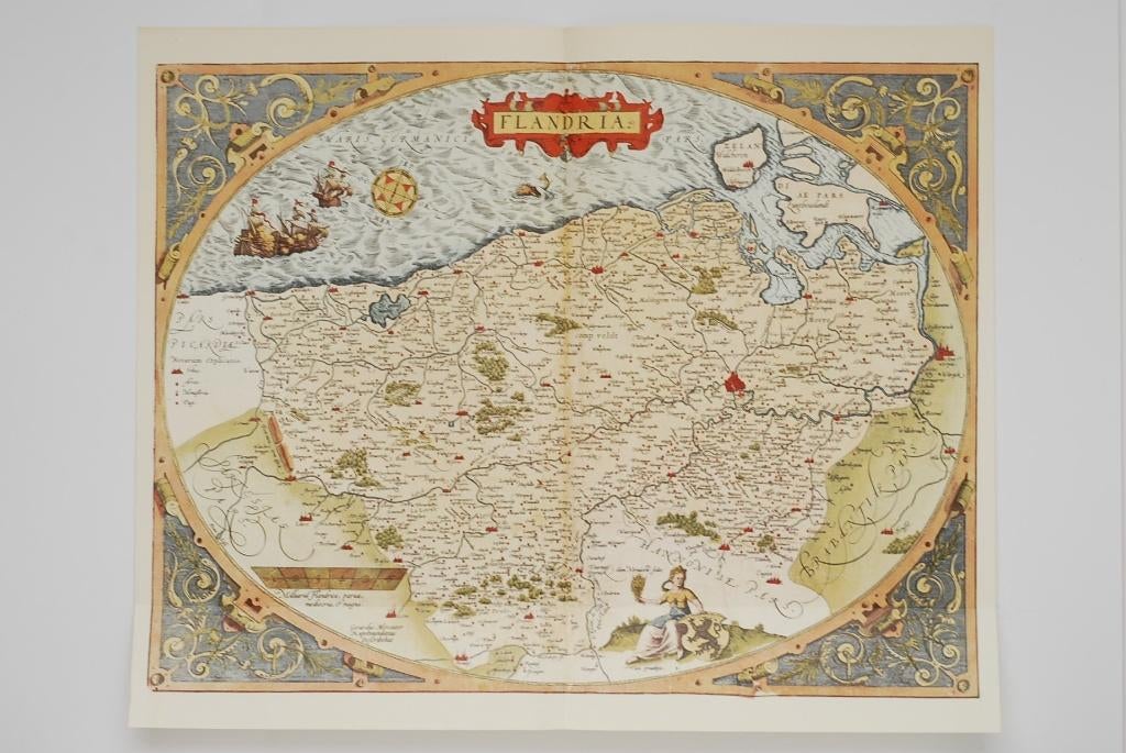 Oude landkaart Vlaanderen Flandria 1579 Abraham Ortelius, Verzenden, Voor 1800, België of Luxemburg, Landkaart