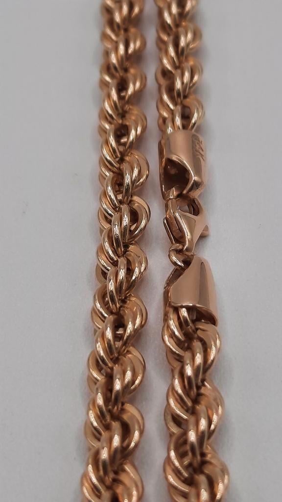 gouden rope ketting 14kt, Www.bredajuwelier.nl, Nieuw, Ophalen of Verzenden, Www.bredajuwelier.nl