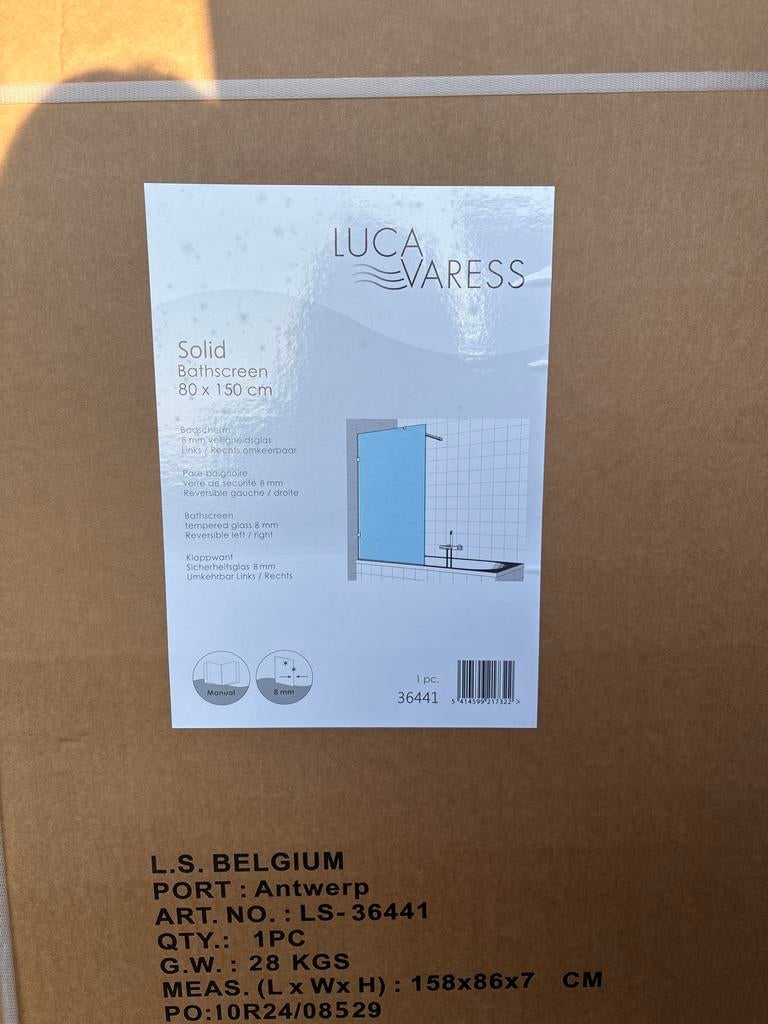 Luca Varess Badscherm 80x150cm - Nieuw in doos, Ophalen, Nieuw