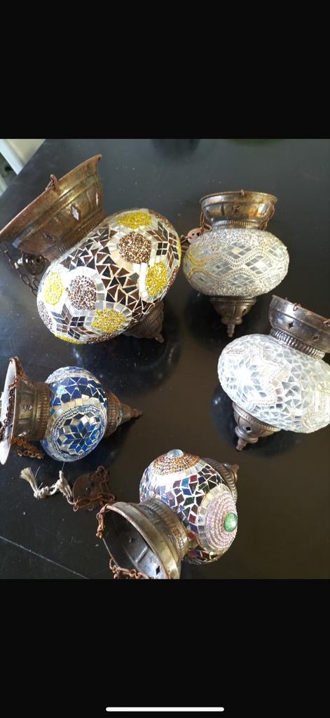 Mozaïek waxine licht houders - decoratie, Huis en Inrichting, Ophalen of Verzenden, Zo goed als nieuw, Glas, Minder dan 50 cm