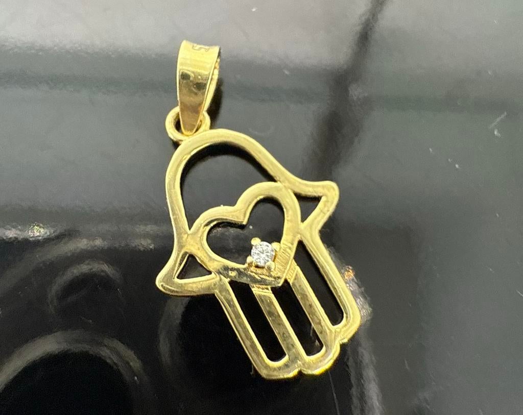 Prachtige 14k gouden fatima hand hanger, Ophalen of Verzenden, Nieuw, Goud, Goud