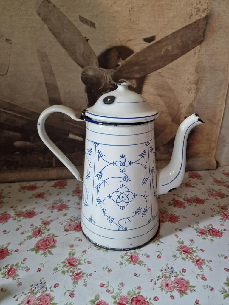 Saks emaille koffiepot, Antiek en Kunst, Ophalen of Verzenden