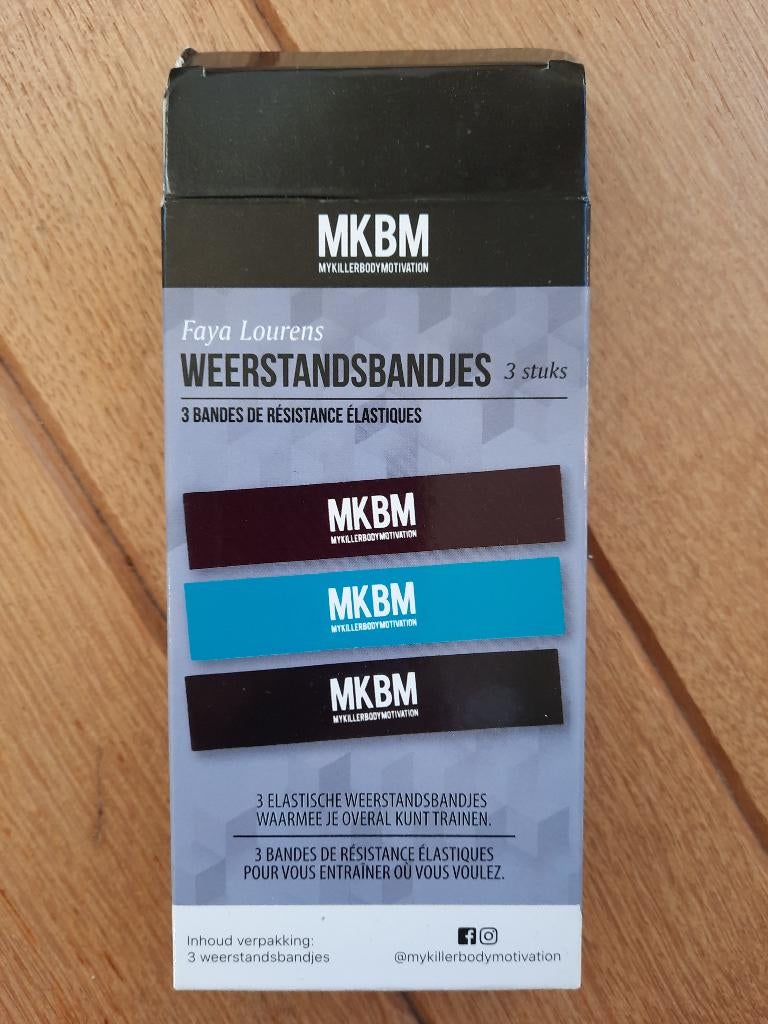 MKBM 3 Stuks Weerstand Fitnessbanden - By Faya Laurens, Ophalen of Verzenden, Nieuw, Rug, Weerstandband