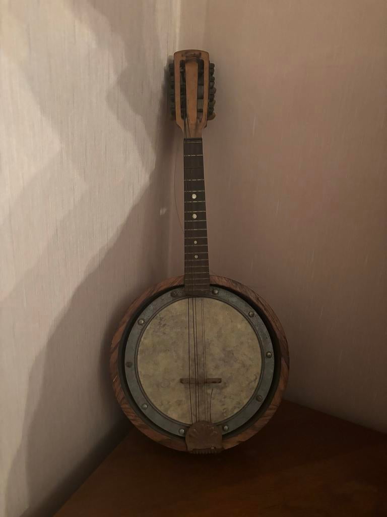 Vintage Banjo - Mooie Decoratie of voor Restauratie, Muziek en Instrumenten, Snaarinstrumenten | Banjo's, Ophalen, Gebruikt, Gitaarbanjo