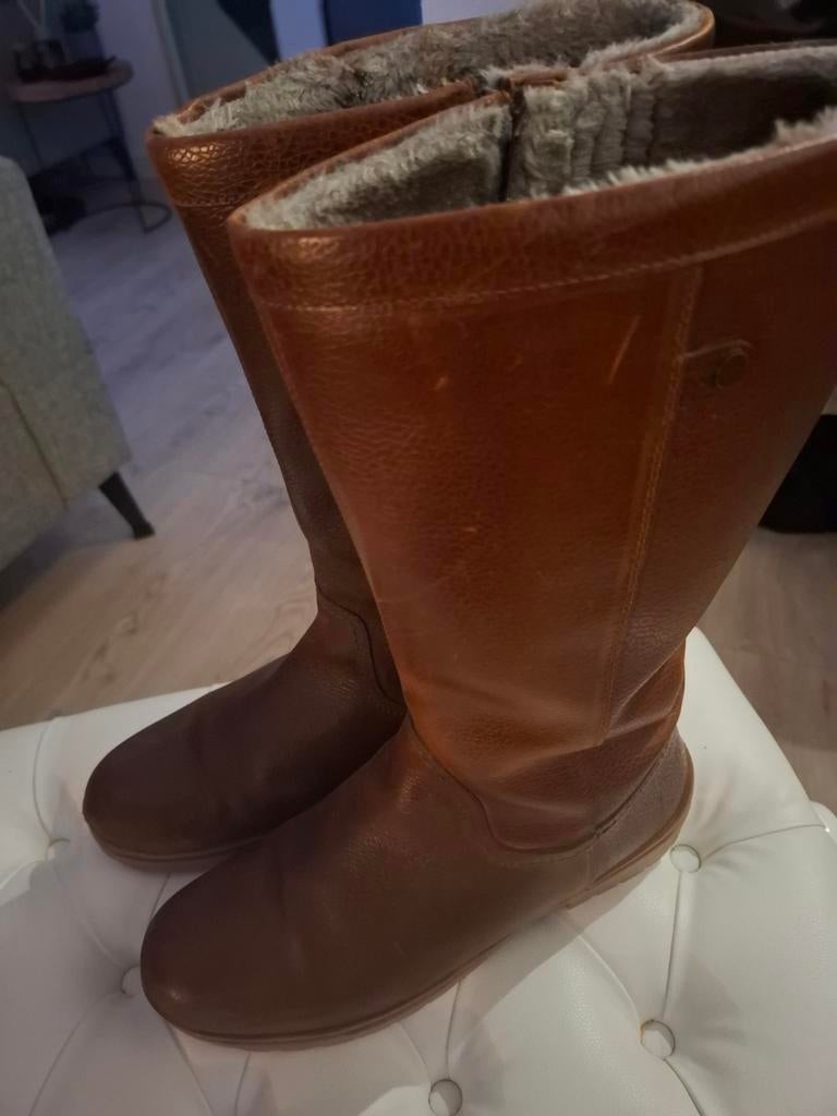 Bruine leren dameslaarzen ANWB maat 41, Hoge laarzen, Bruin, Ophalen of Verzenden, Onbekend