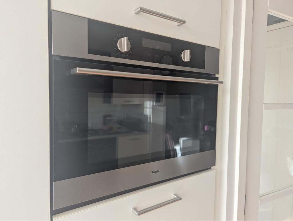 Pelgrim MAC514RVS Combi Oven  (Magnetron functie defect), Gebruikt, Hete lucht, Oven met grill, Inbouw