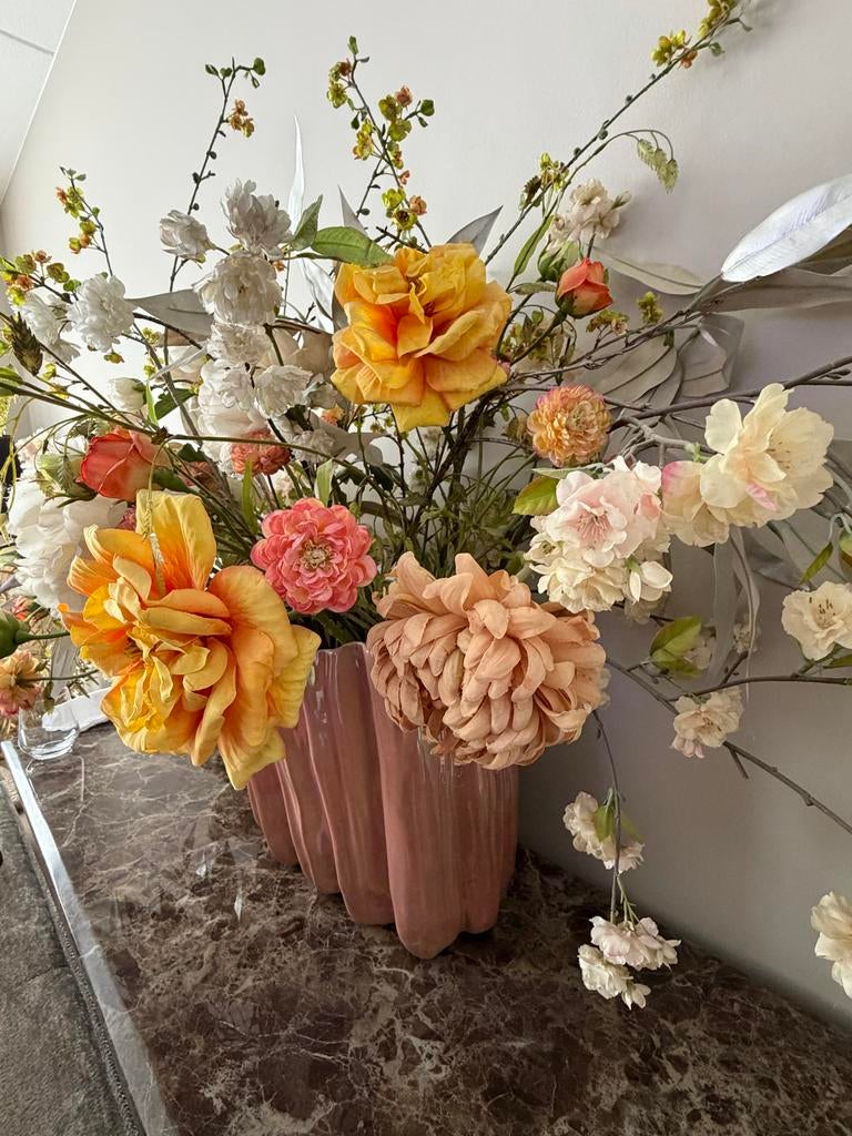 Grote Zijden Silk-Ka boeket inclusief Ecri Living vaas, Ophalen, Overige materialen, Overige kleuren, 50 tot 75 cm