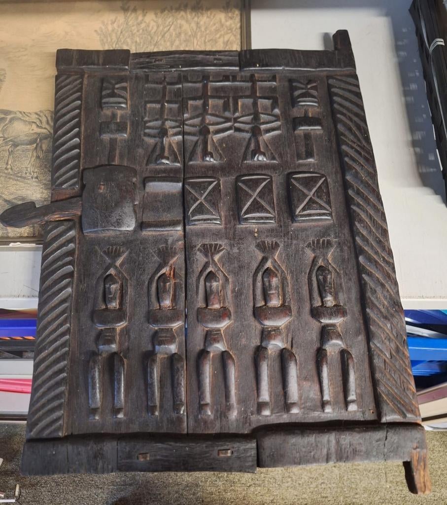 handgesneden Dogon deurtje uit Mali., Antiek en Kunst, Ophalen of Verzenden