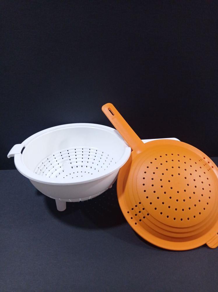 tupperware dubbele vergiet oranje wit, Huis en Inrichting, Keuken | Tupperware, Ophalen of Verzenden, Nieuw, Oranje, Overige typen