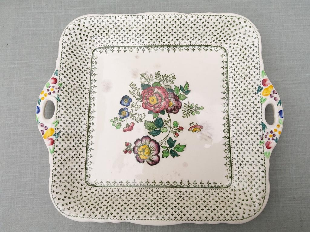 Mason's Ironstone Paynsley England - Serveerschaal groen, Antiek en Kunst, Antiek | Servies los, Ophalen of Verzenden
