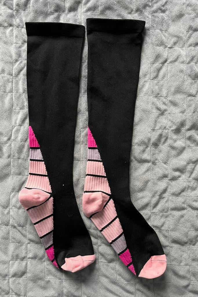 Compressie kniekousen / steunkousen mt 39/42 roze, Sokken en Kniesokken, Zwart, Ophalen of Verzenden, Zo goed als nieuw