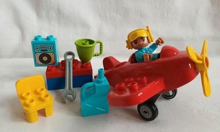 Lego Duplo set 10908 Rood Vliegtuig met piloot Compleet, Ophalen of Verzenden, Zo goed als nieuw, Complete set, Duplo