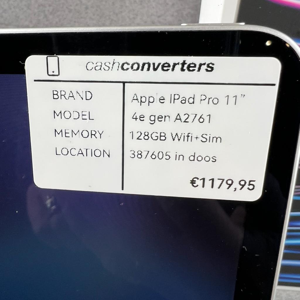 Apple Ipad Pro 11" | 4e gen A2761| Wifi+Sim | 128GB | 387605, Gebruikt, Apple iPad, 11 inch, Ophalen of Verzenden