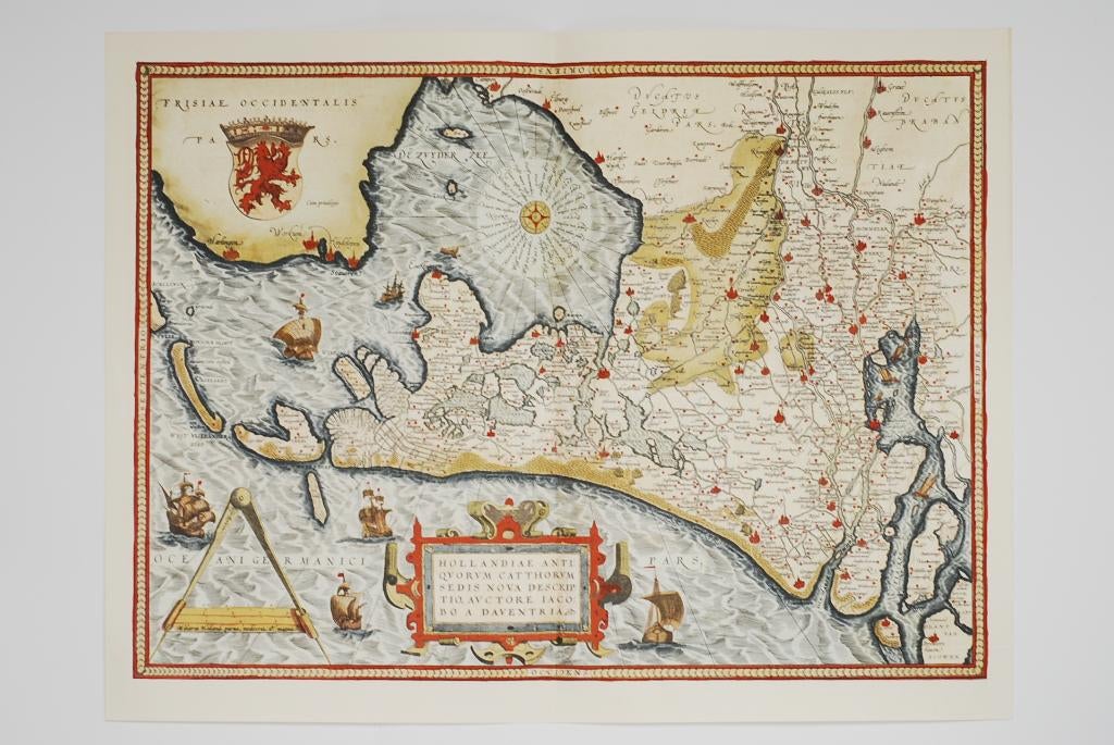 Oude landkaart Holland 1570 Abraham Ortelius, Verzenden, Voor 1800, Nederland, Landkaart