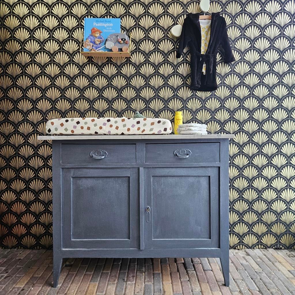 Leuke commode/dressoir met wit marmerblad, Ophalen, 105 cm of meer, Minder dan 50 cm, 100 cm of meer