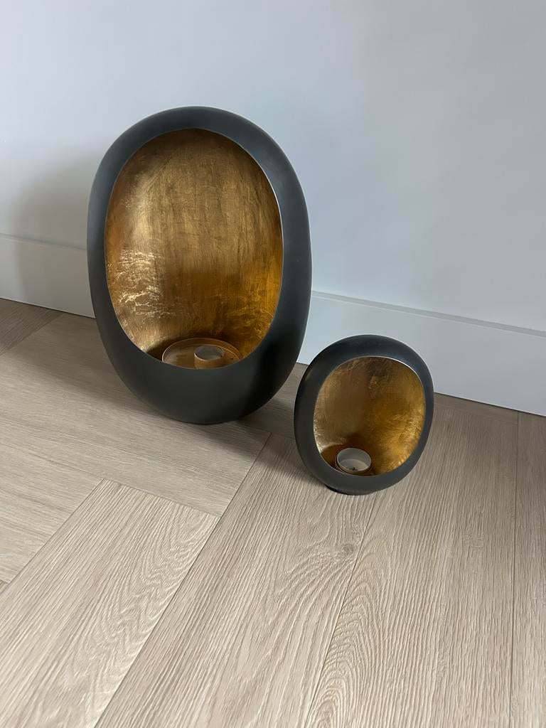 Egg windlichten, Zwart, Ophalen of Verzenden, Zo goed als nieuw, Metaal