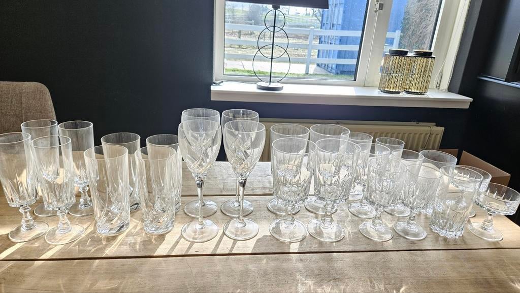 Complete kristallen glazenset, Antiek en Kunst, Antiek | Glas en Kristal, Ophalen of Verzenden