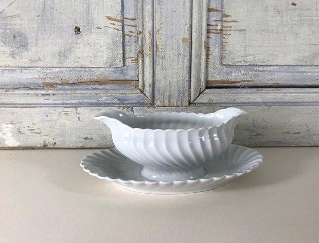 Franse wit porseleinen juskom sauskom Limoges Haviland, Ophalen of Verzenden, Zo goed als nieuw, Kom(men), Overige stijlen