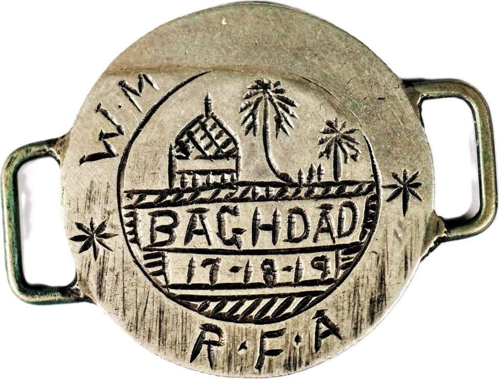 Irak Bagdad WOI dogtag uit munt 2000 dinar 1916, Ophalen of Verzenden, Midden-Oosten, Losse munt