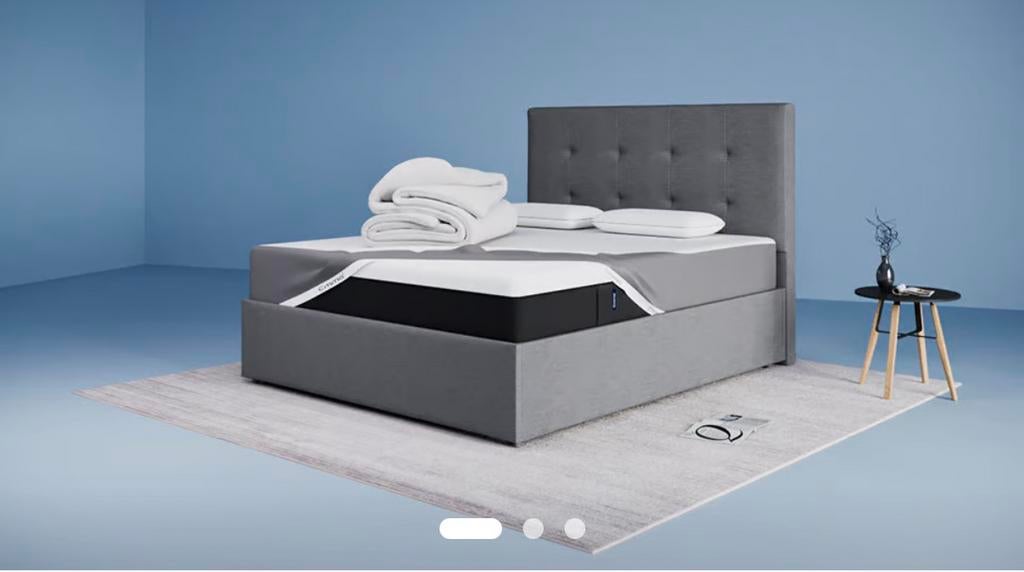 Emma storage bed, Huis en Inrichting, Slaapkamer | Bedden, Zo goed als nieuw, Tweepersoons, 180 cm, Stof, Ophalen