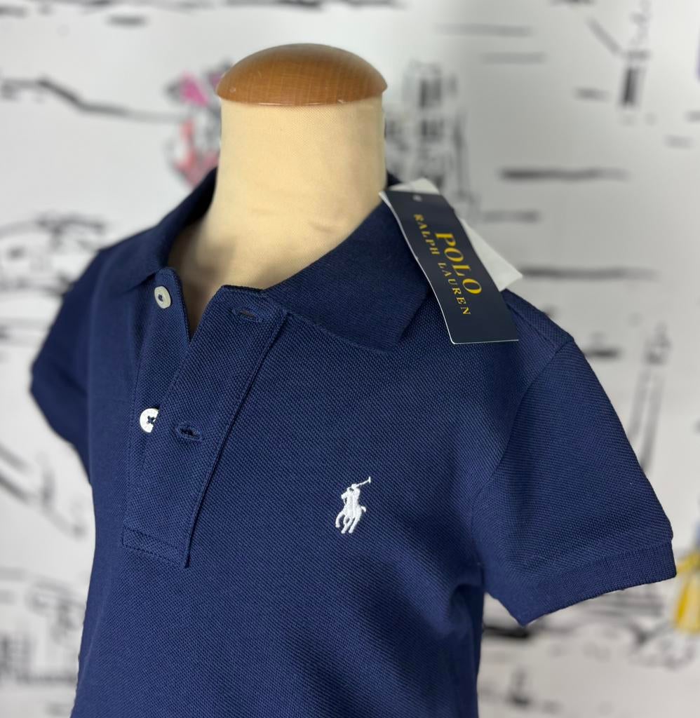 Ralph Lauren navy mesh polo jurk maat 7 NIEUW (110 euro), Nieuw, Customercare@rl.com, Ralph Lauren, Jurk of Rok