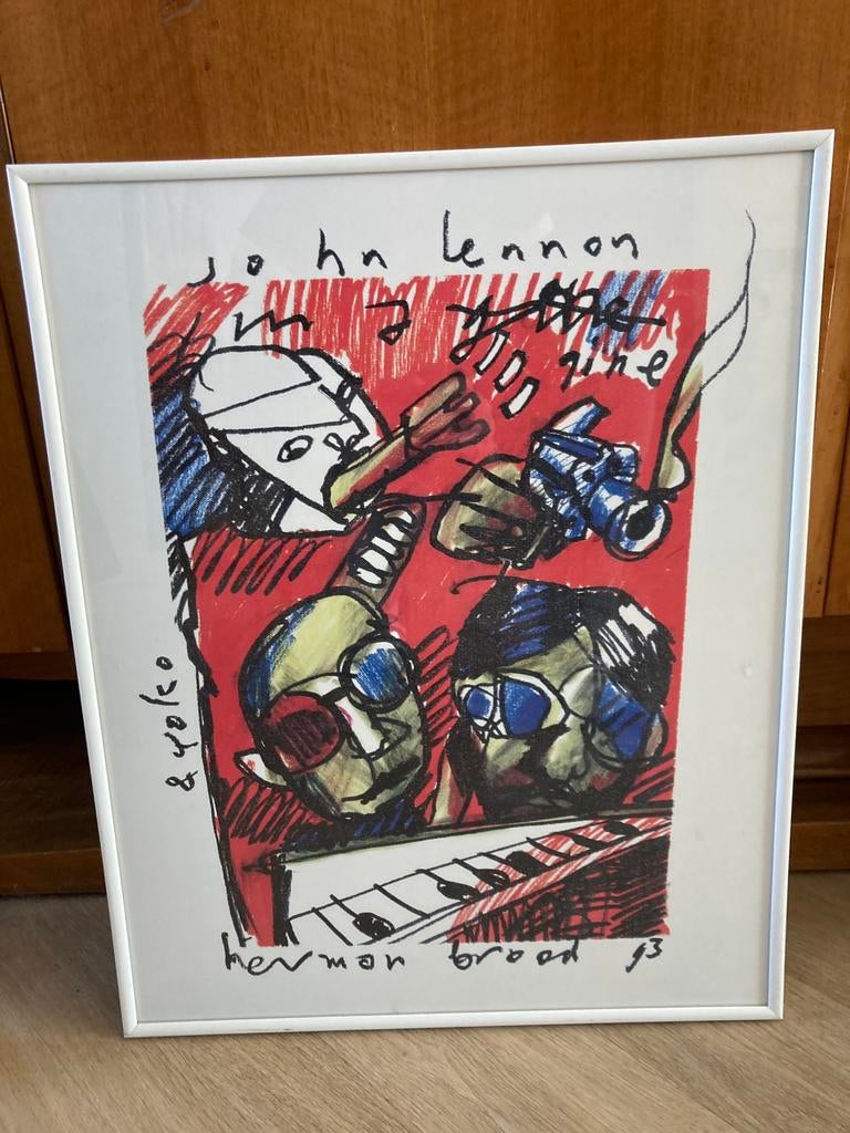 Litho Herman Brood ‘John Lennon’, Antiek en Kunst, Ophalen of Verzenden