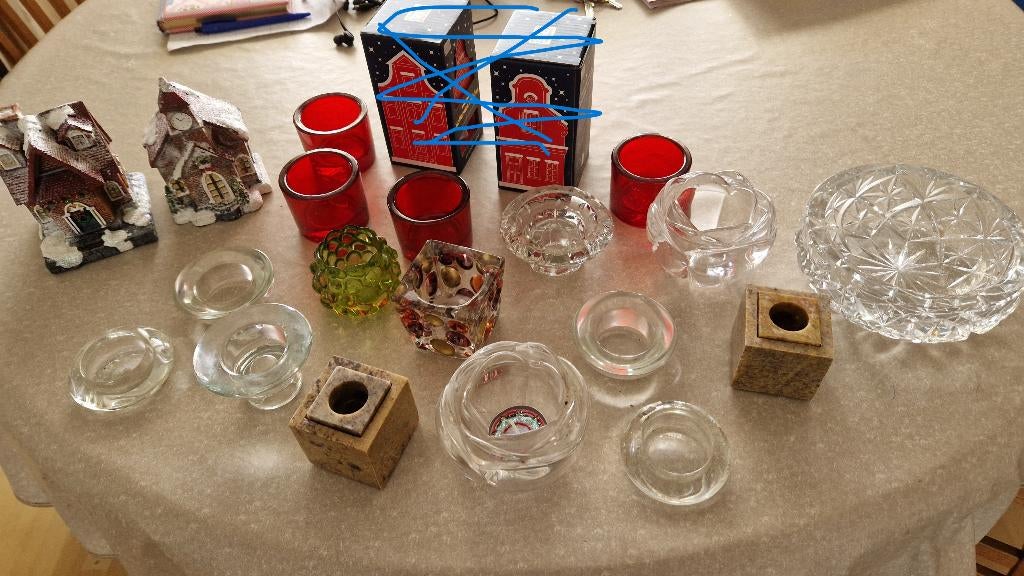 kandelaars- theelichthouders- huisjes enz., Ophalen of Verzenden, Zo goed als nieuw